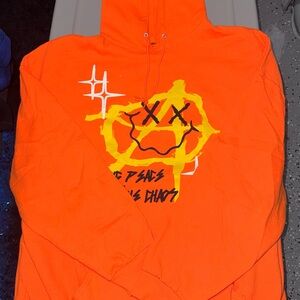 Fashion Nova Orange Hoodie with Graphic Design